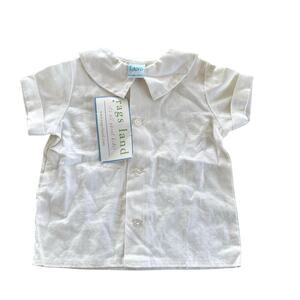 Rags Land White Linen Peter Pan Collar Dress - 18 Months